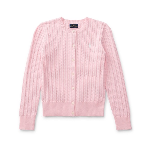 Polo Ralph Lauren Other - Polo Ralph Lauren Girl’s Mini-Cable Cotton Cardigan Pink